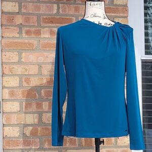 Calvin Klein Women's Teal Long Sleeve Top Blouse- Size M